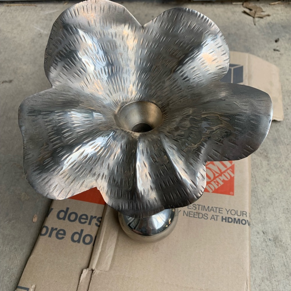 Silver Plated Flower Vase Candlestick Holder